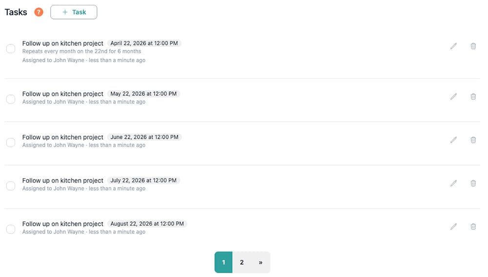 Contact Tasks