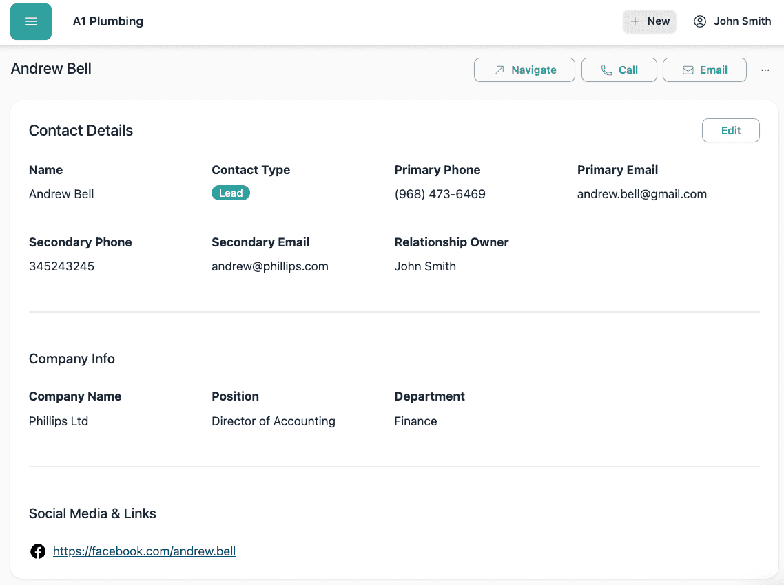 CRM Dashboard